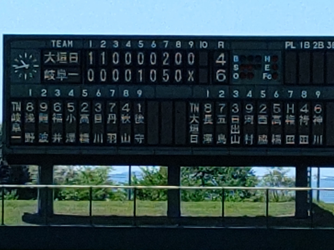 雨のため継続試合となった春季岐阜県高校野球大会の決勝が30日、揖斐郡大野町の大野...