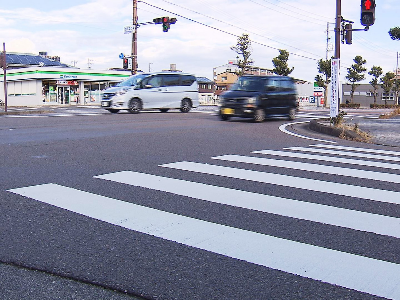 ３０日午後７時ごろ、岐阜市の交差点で、横断歩道を渡っていた９１歳の女性が軽乗用車...