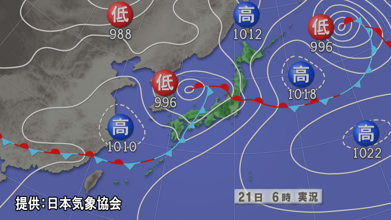 梅雨前線の活動が活発になっている影響で、岐阜県は、21日昼前にかけて雷を伴って激...