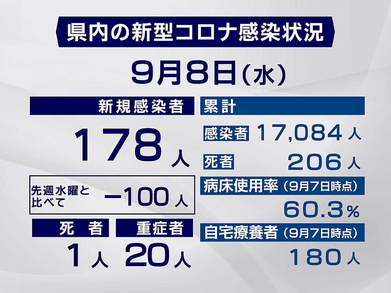 岐阜県と岐阜市は8日、新型コロナウイルスの感染が新たに178人確認され、1人が死...