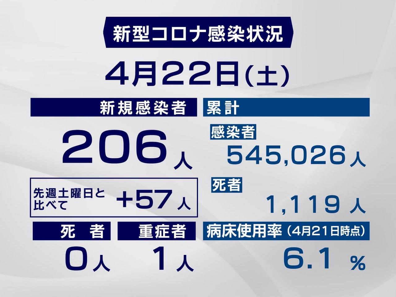 岐阜県と岐阜市は22日、新型コロナウイルスの感染者が新たに206人確認されたと発...
