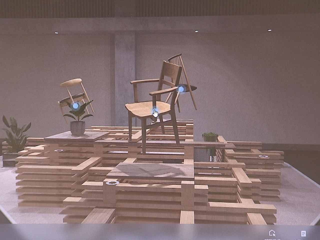 県生活技術研究所は3Dスキャンの技術を活用し、飛騨地域で作られた木製家具の特徴を...