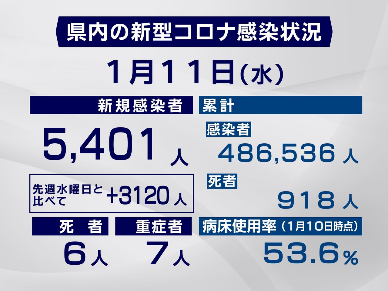 岐阜県と岐阜市は11日、新型コロナウイルスの感染者が新たに5401人、また、6人...