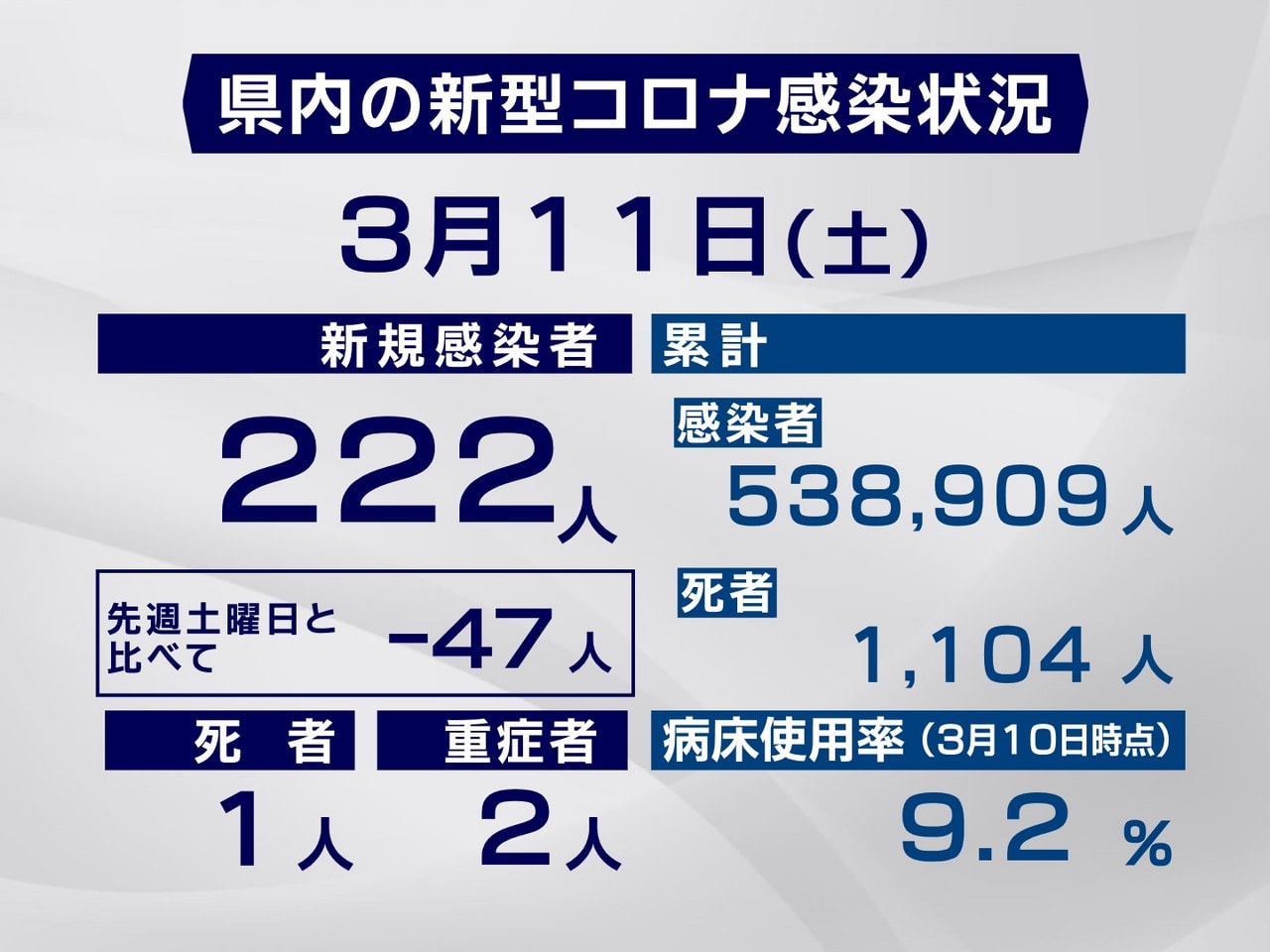 岐阜県と岐阜市は１１日、新型コロナウイルスの感染者が新たに２２２人、また、死者１...