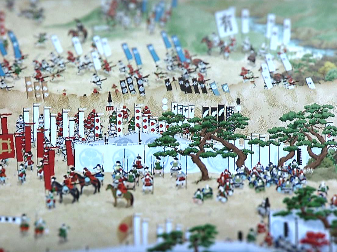 関ケ原合戦での兵の動きをデジタル技術で表現した、動く合戦図屏風の一部が完成し20...