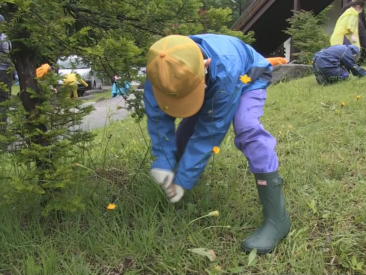 中部山岳国立公園内にある高山市の新穂高ロープウェイで30日、地元の子どもたちが外...