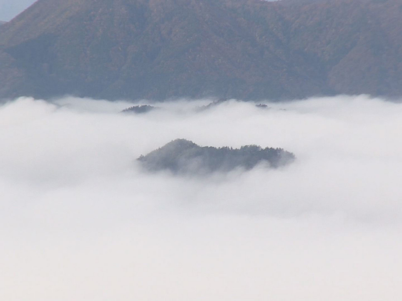 飛騨市古川町にある標高１０５８メートルの安峰山展望台では２３日朝、「朝霧」が発生...