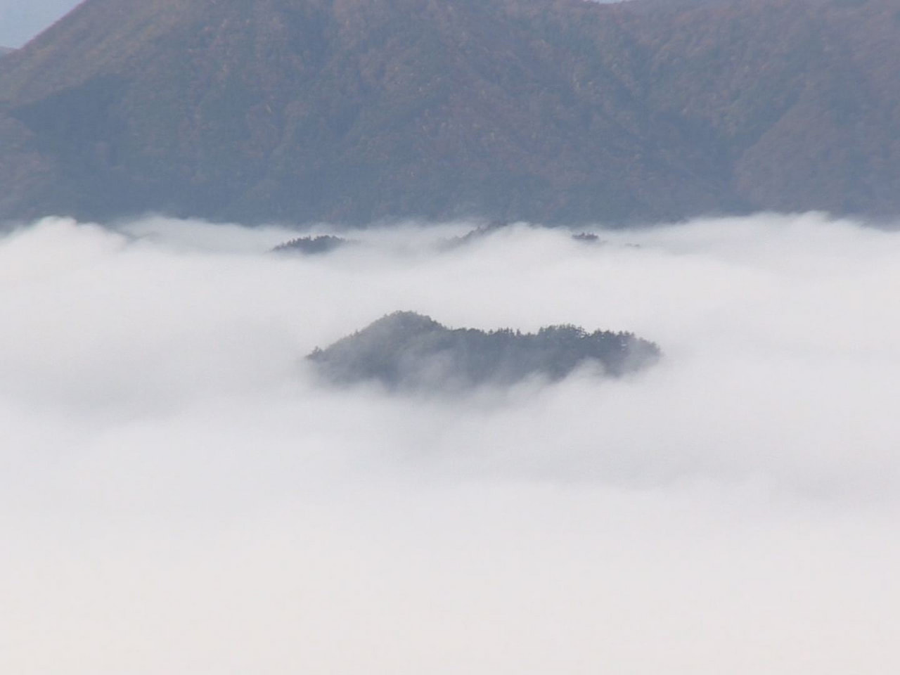 飛騨市古川町にある標高1058メートルの安峰山展望台では23日朝、「朝霧」が発生...