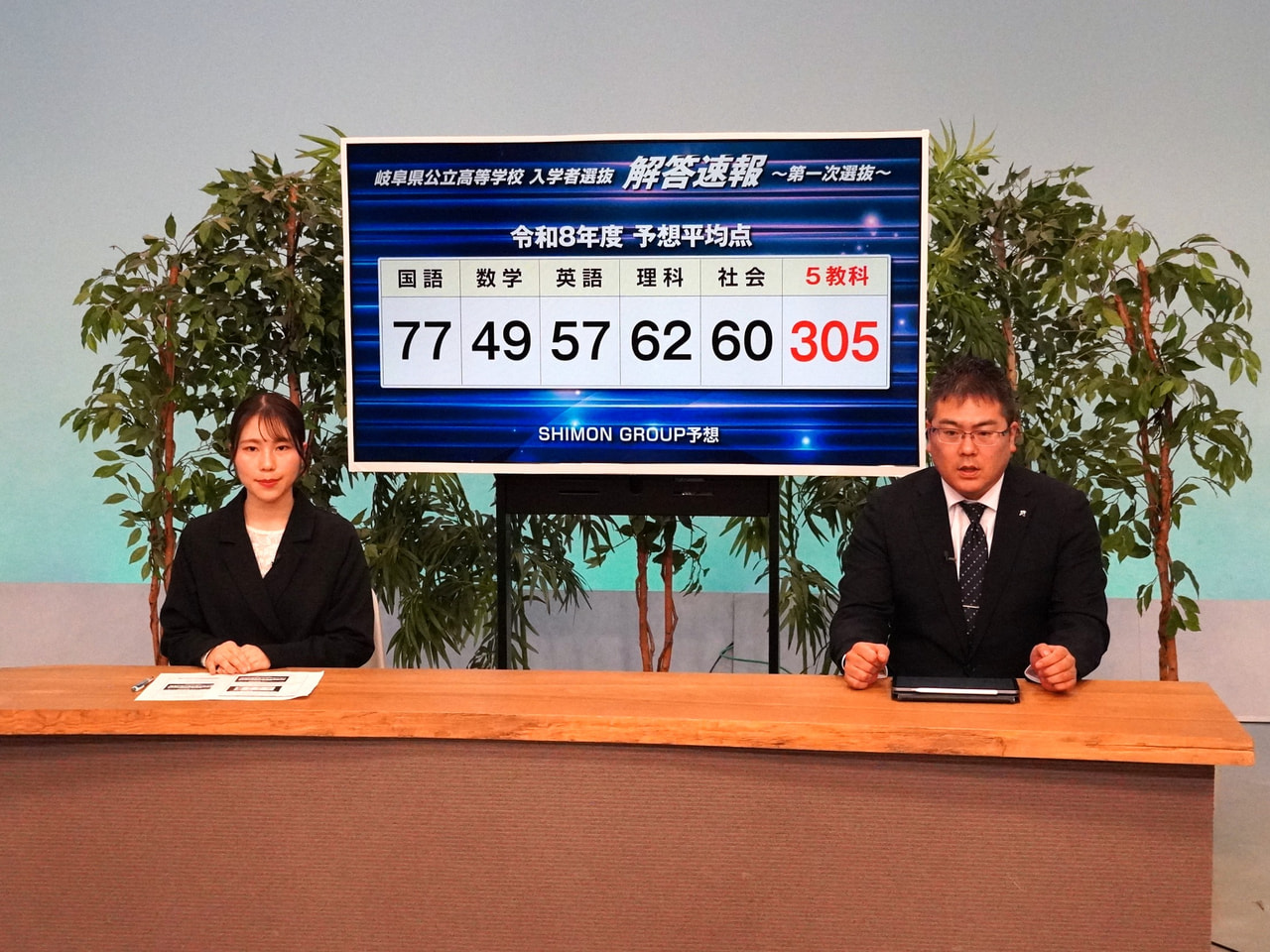 ４日に行われた岐阜県内の公立高校入試の問題の難易度について、大手学習塾のSHIM...