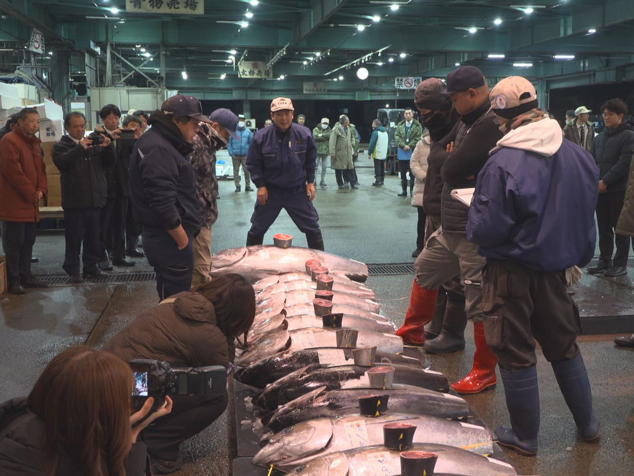 岐阜市の市中央卸売市場で５日朝、初競りがあり、威勢のいい競りの声が響きました。 ...