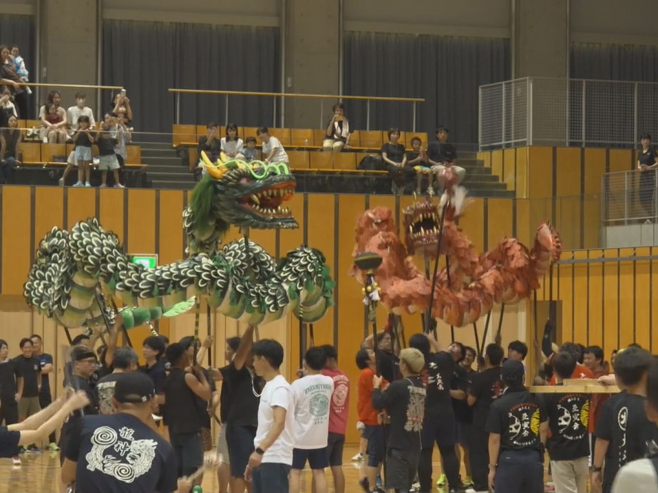 ８月に下呂市で開催される下呂温泉まつりを前に、呼び物の「龍神火まつり」の総練習が...