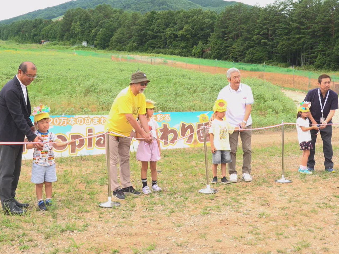 20万本のヒマワリが咲き誇ります。かつてゲレンデであった山の斜面を舞台にした高山...