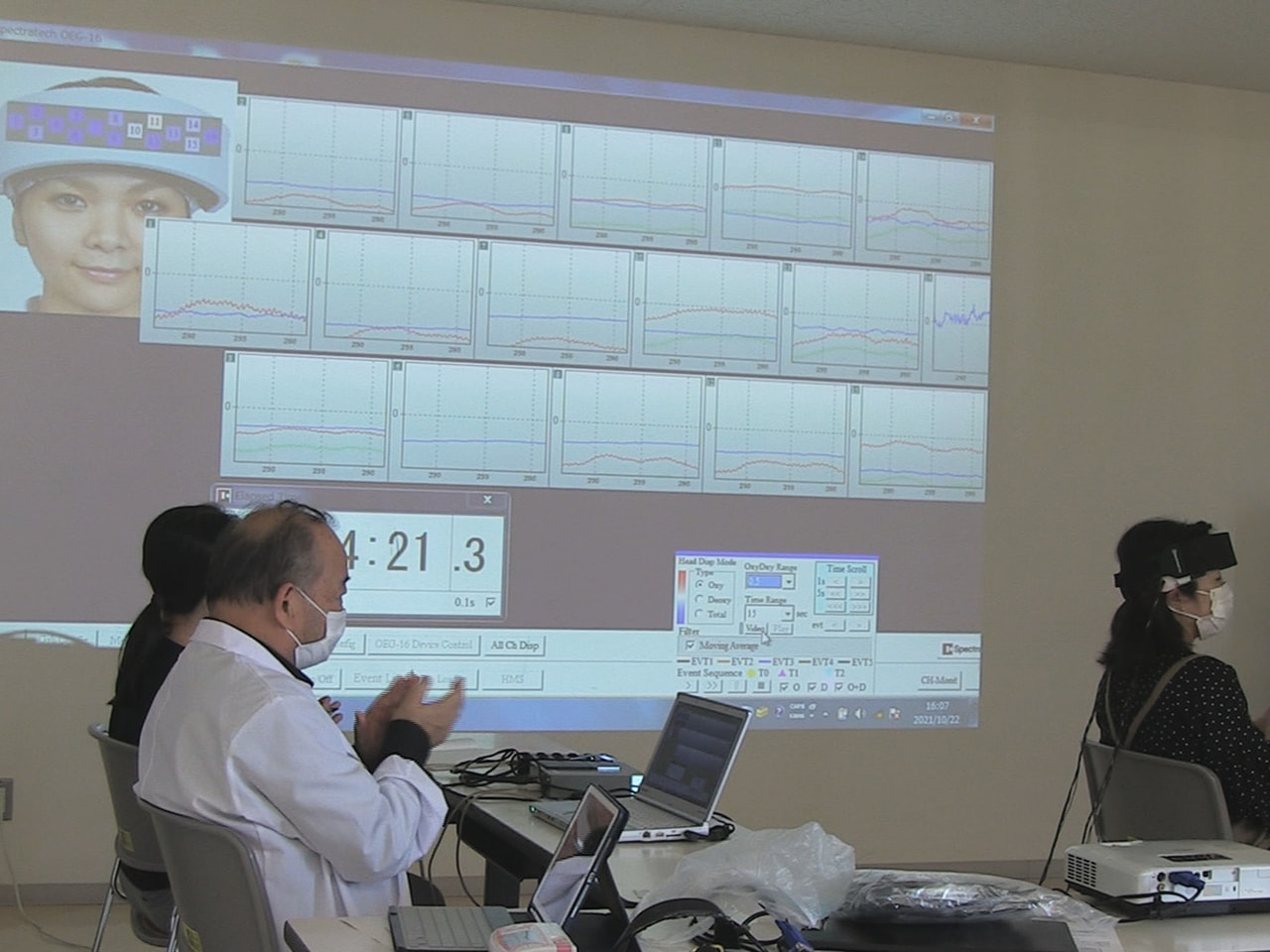 高齢者の認知機能向上へ役立てようと、岐阜市の岐阜保健大学が、音楽療法の効果を科学...