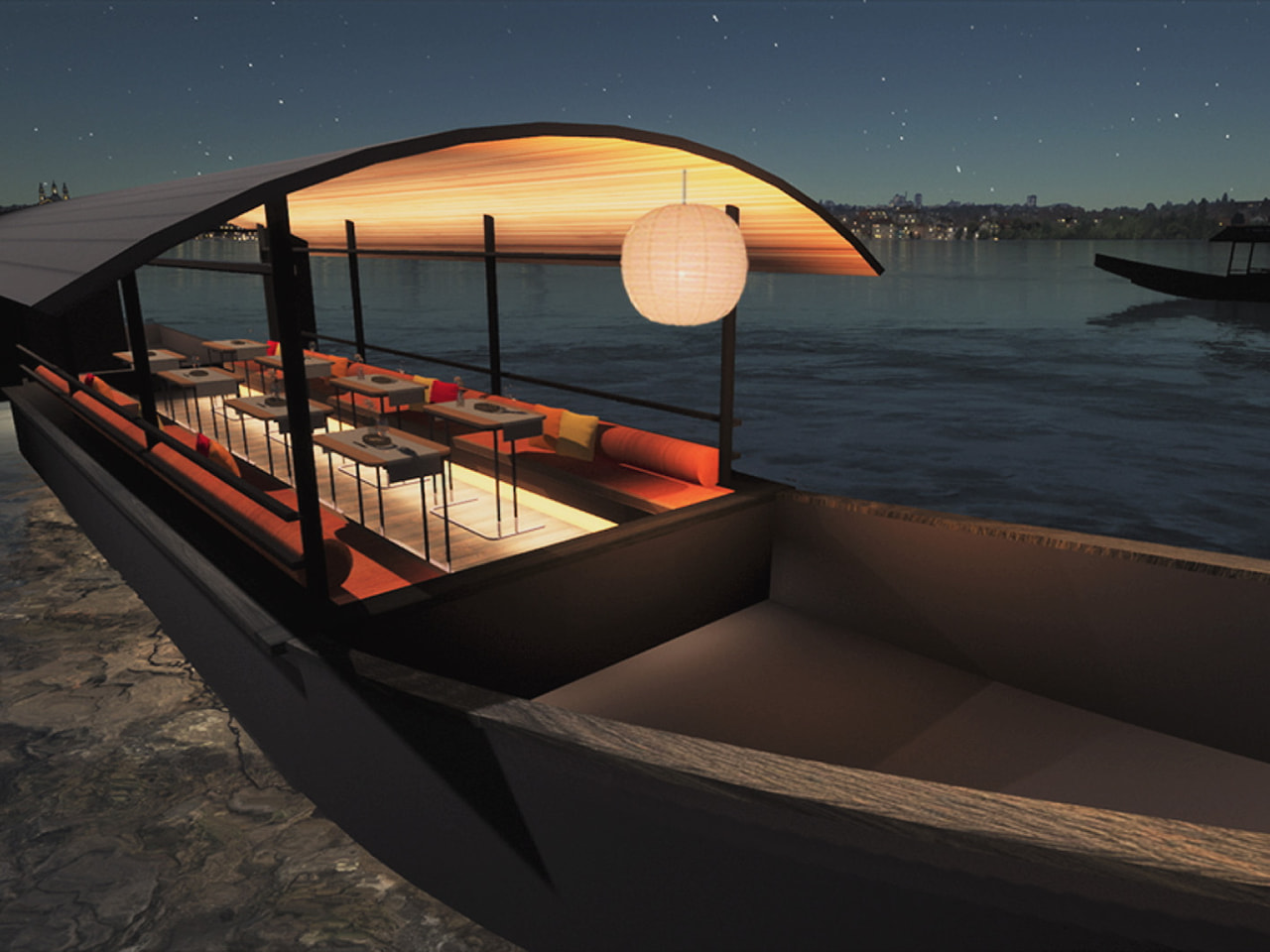 岐阜市は来季の長良川鵜飼で新たに導入する高級な観覧船のデザインを発表しました。 ...